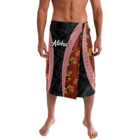 Hawaii Lei and Hibiscus Flowers Tribal Lavalava Patchwork Abstract Vintage LT03 Red - Polynesian Pride