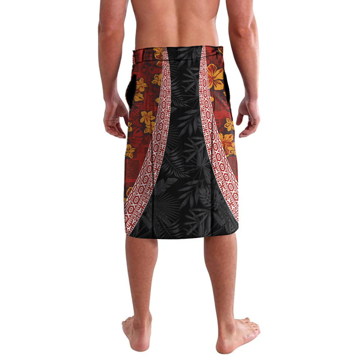 Hawaii Lei and Hibiscus Flowers Tribal Lavalava Patchwork Abstract Vintage LT03 - Polynesian Pride