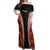 Hawaii Lei and Hibiscus Flowers Tribal Off Shoulder Maxi Dress Patchwork Abstract Vintage
