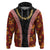 Hawaii Lei and Hibiscus Flowers Tribal Zip Hoodie Patchwork Abstract Vintage