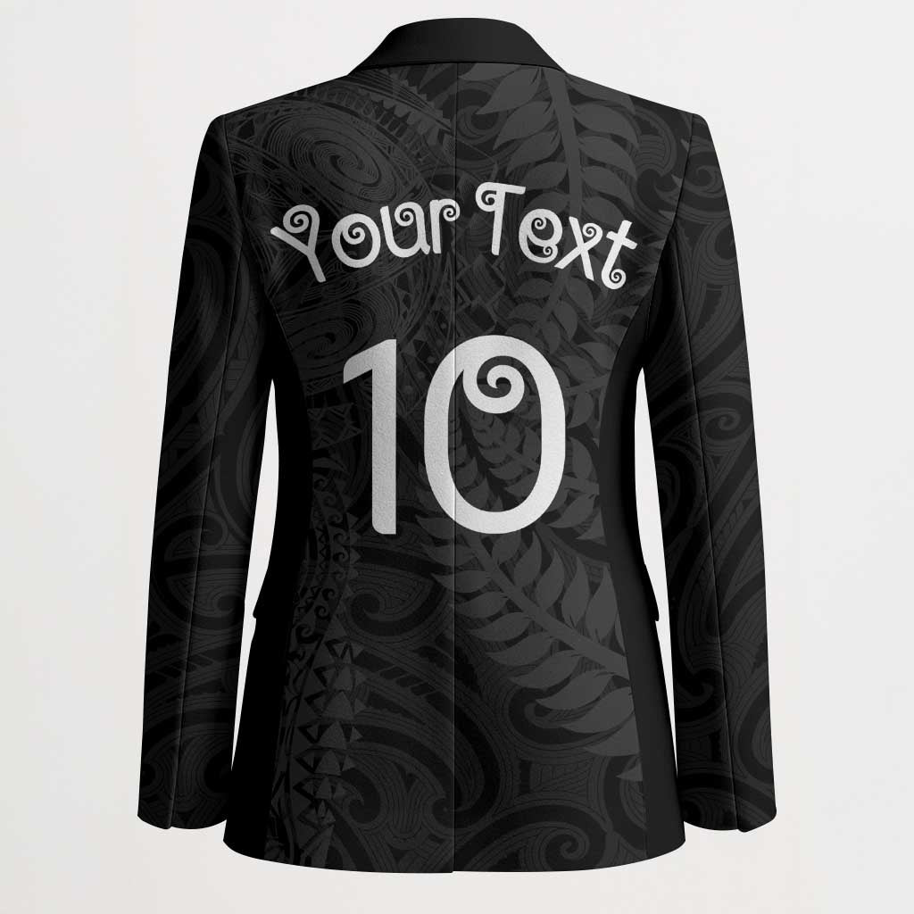 Aotearoa Volleyball Custom Blazer Silver Ferns and Maori Tribal Black LT03 - Polynesian Pride