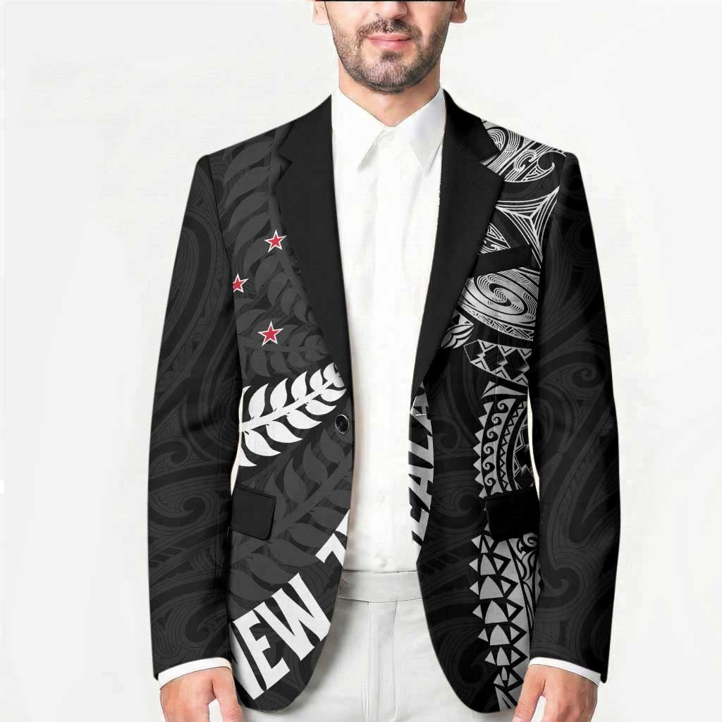 Aotearoa Volleyball Custom Blazer Silver Ferns and Maori Tribal Black LT03 - Polynesian Pride