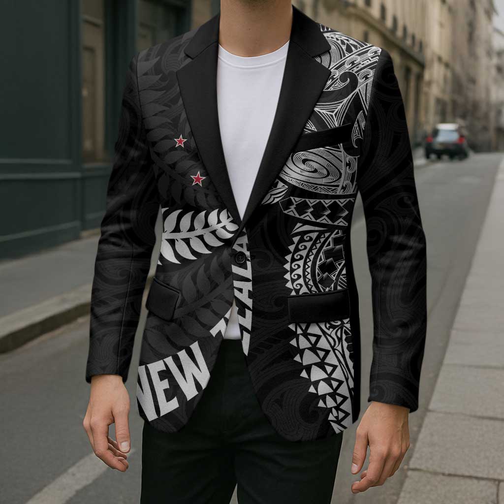 Aotearoa Volleyball Custom Blazer Silver Ferns and Maori Tribal Black LT03 - Polynesian Pride