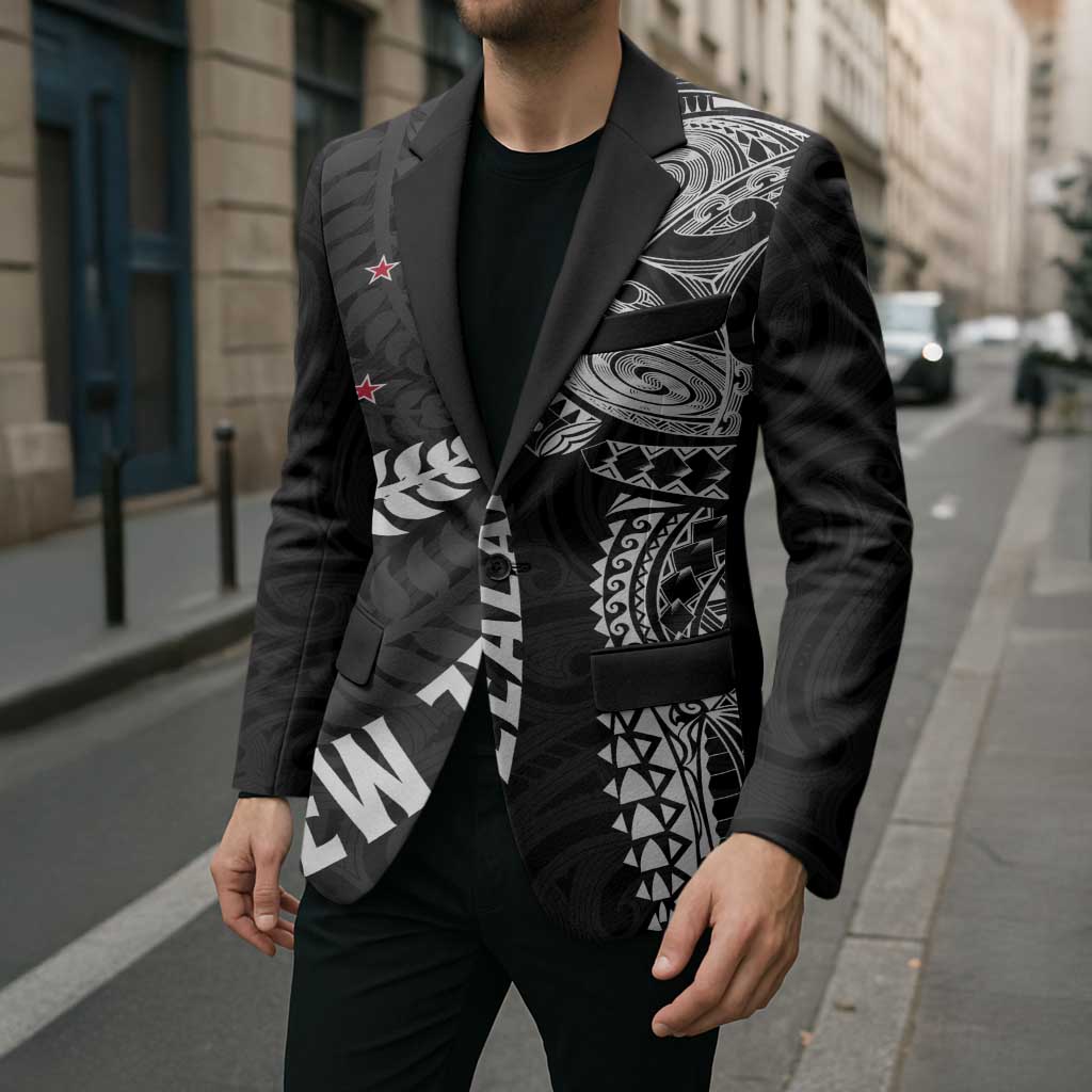 Aotearoa Volleyball Custom Blazer Silver Ferns and Maori Tribal Black LT03 - Polynesian Pride