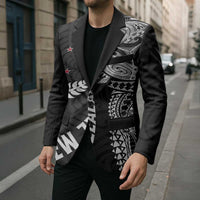 Aotearoa Volleyball Custom Blazer Silver Ferns and Maori Tribal Black LT03 - Polynesian Pride