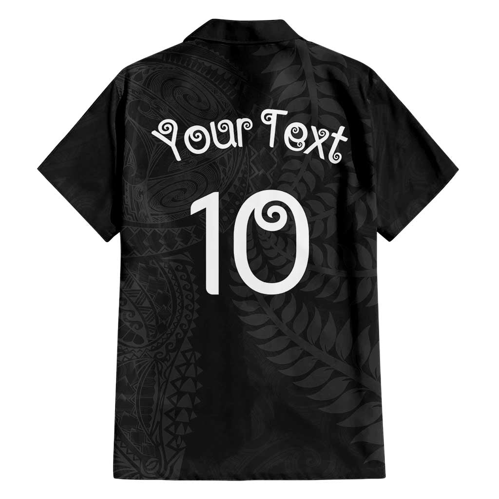 Aotearoa Volleyball Custom Hawaiian Shirt Silver Ferns and Maori Tribal Black LT03 - Polynesian Pride