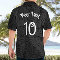 Aotearoa Volleyball Custom Hawaiian Shirt Silver Ferns and Maori Tribal Black LT03 - Polynesian Pride