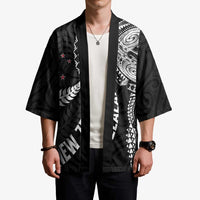Aotearoa Volleyball Custom Kimono Silver Ferns and Maori Tribal Black LT03 - Polynesian Pride