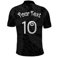 Aotearoa Volleyball Custom Polo Shirt Silver Ferns and Maori Tribal Black LT03 - Polynesian Pride