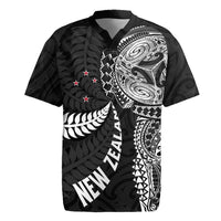 Aotearoa Volleyball Custom Rugby Jersey Silver Ferns and Maori Tribal Black LT03 Black - Polynesian Pride