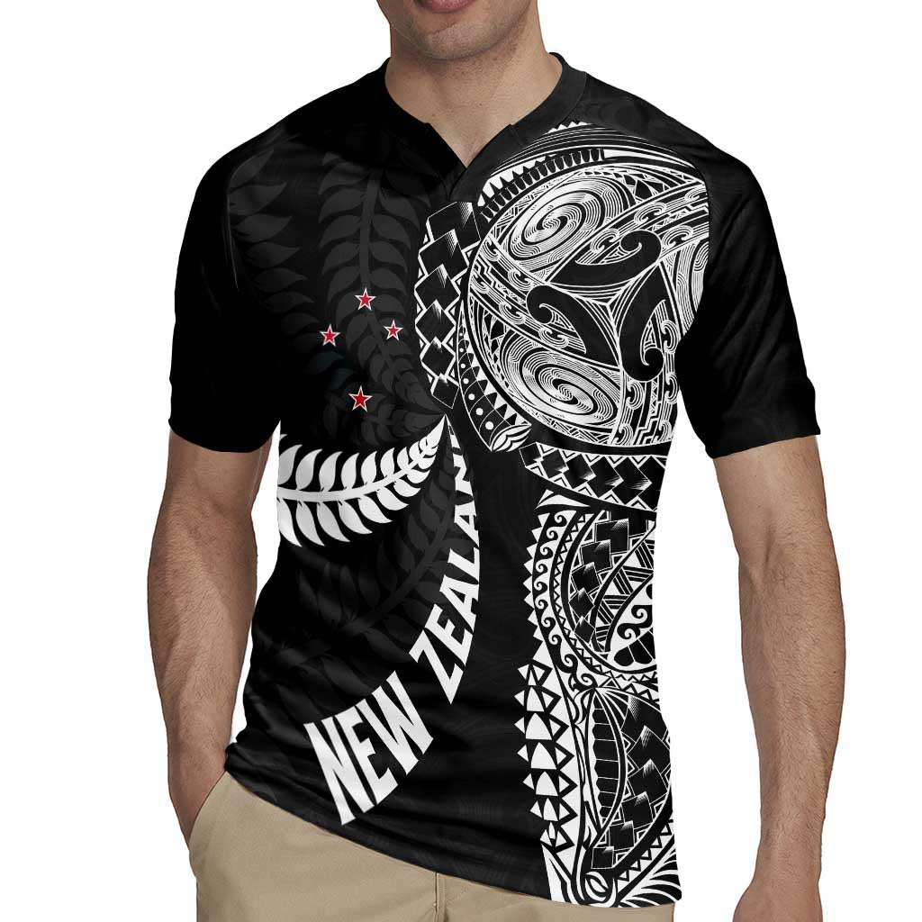 Aotearoa Volleyball Custom Rugby Jersey Silver Ferns and Maori Tribal Black LT03 - Polynesian Pride