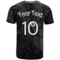 Aotearoa Volleyball Custom T Shirt Silver Ferns and Maori Tribal Black LT03 - Polynesian Pride
