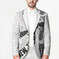 Aotearoa Volleyball Custom Blazer Silver Ferns and Maori Tribal White LT03 - Polynesian Pride