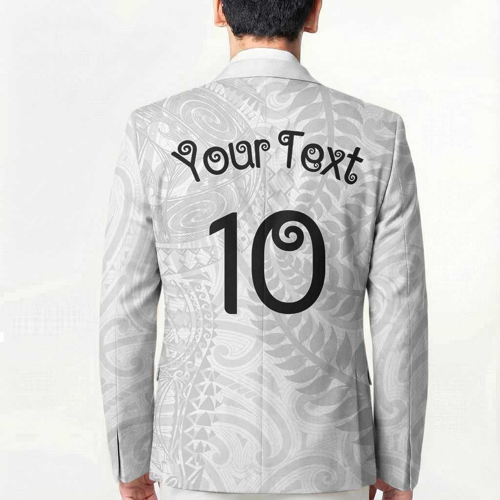 Aotearoa Volleyball Custom Blazer Silver Ferns and Maori Tribal White LT03 - Polynesian Pride