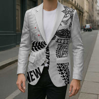 Aotearoa Volleyball Custom Blazer Silver Ferns and Maori Tribal White LT03 - Polynesian Pride