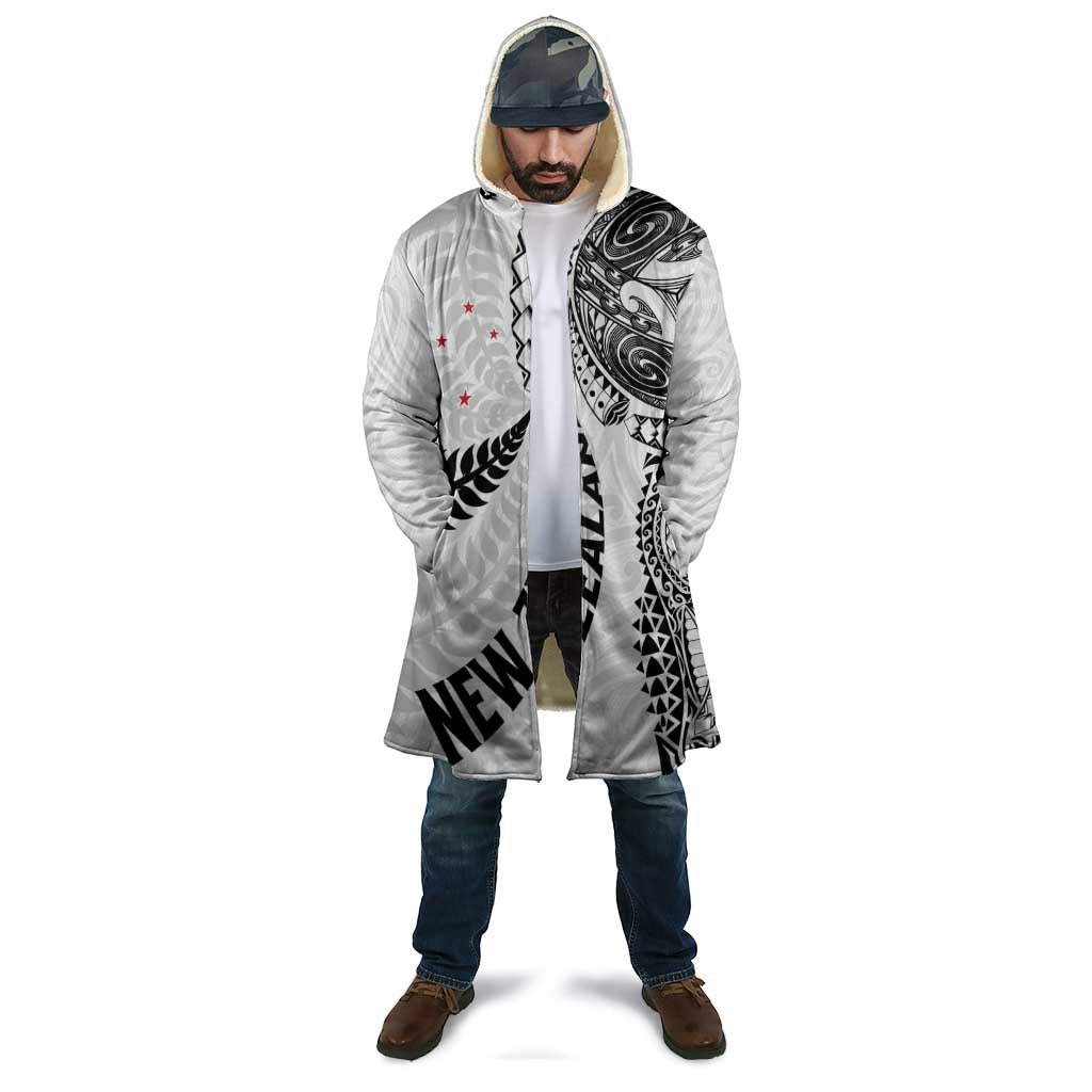 Aotearoa Volleyball Custom Cloak Silver Ferns and Maori Tribal White LT03 - Polynesian Pride