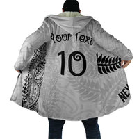 Aotearoa Volleyball Custom Cloak Silver Ferns and Maori Tribal White LT03 - Polynesian Pride