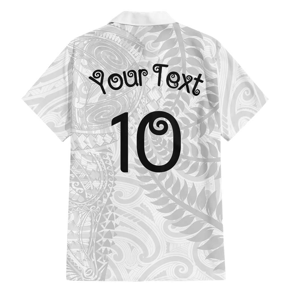 Aotearoa Volleyball Custom Hawaiian Shirt Silver Ferns and Maori Tribal White LT03 - Polynesian Pride