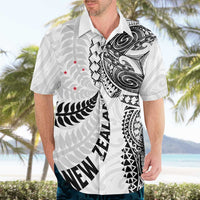 Aotearoa Volleyball Custom Hawaiian Shirt Silver Ferns and Maori Tribal White LT03 - Polynesian Pride
