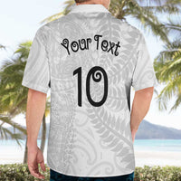 Aotearoa Volleyball Custom Hawaiian Shirt Silver Ferns and Maori Tribal White LT03 - Polynesian Pride
