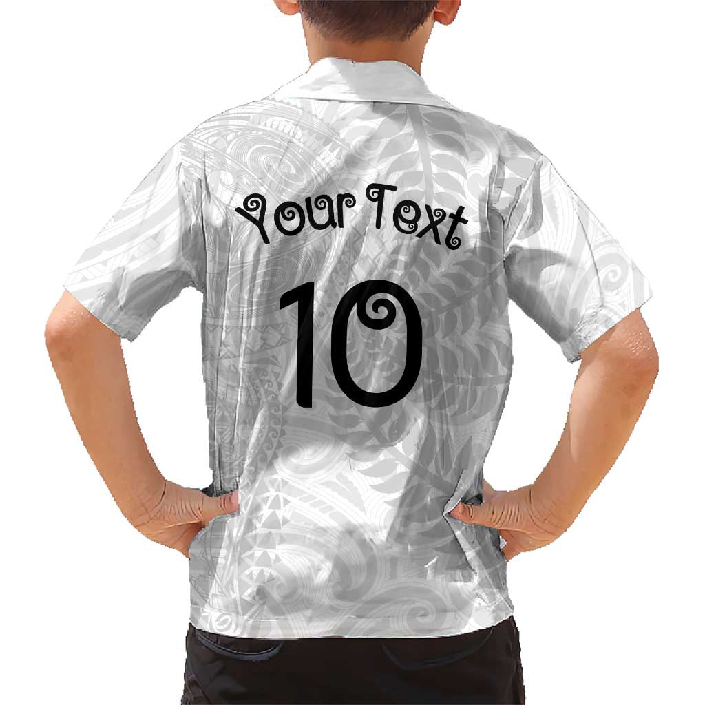 Aotearoa Volleyball Custom Hawaiian Shirt Silver Ferns and Maori Tribal White LT03 - Polynesian Pride