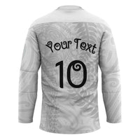 Aotearoa Volleyball Custom Hockey Jersey Silver Ferns and Maori Tribal White LT03 - Polynesian Pride