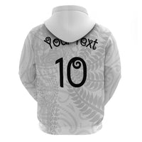 Aotearoa Volleyball Custom Hoodie Silver Ferns and Maori Tribal White LT03 - Polynesian Pride