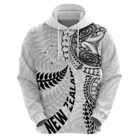 Aotearoa Volleyball Custom Hoodie Silver Ferns and Maori Tribal White LT03 - Polynesian Pride