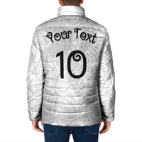 Aotearoa Volleyball Custom Padded Jacket Silver Ferns and Maori Tribal White LT03 - Polynesian Pride