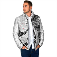 Aotearoa Volleyball Custom Padded Jacket Silver Ferns and Maori Tribal White LT03 - Polynesian Pride
