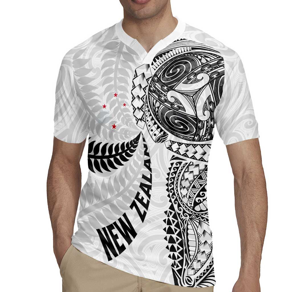 Aotearoa Volleyball Custom Rugby Jersey Silver Ferns and Maori Tribal White LT03 - Polynesian Pride