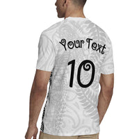 Aotearoa Volleyball Custom Rugby Jersey Silver Ferns and Maori Tribal White LT03 - Polynesian Pride