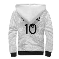 Aotearoa Volleyball Custom Sherpa Hoodie Silver Ferns and Maori Tribal White LT03 - Polynesian Pride
