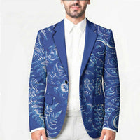 New Zealand Sea Animals Blazer with Maori Koru Tribal Tattoo and Silver Ferns Aquatic Style