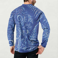 New Zealand Sea Animals Button Sweatshirt with Maori Koru Tribal Tattoo and Silver Ferns Aquatic Style