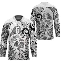 New Zealand Sea Animals Hockey Jersey with Maori Koru Tribal Tattoo and Silver Ferns White Color