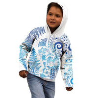 New Zealand Sea Animals Kid Hoodie with Maori Koru Tribal Tattoo and Silver Ferns Galaxy Style