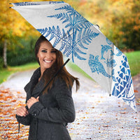 New Zealand Sea Animals Umbrella with Maori Koru Tribal Tattoo and Silver Ferns Galaxy Style