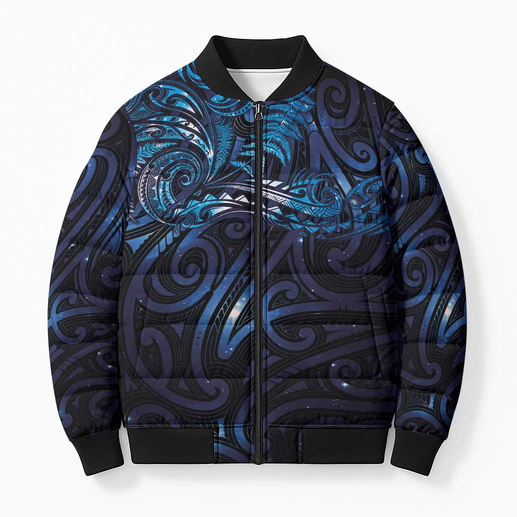 New Zealand New Year-Matariki Bomber Puffer Jacket Aotearoa Maori Tattoo Galaxy Sky LT03 Unisex Multicolor - Polynesian Pride