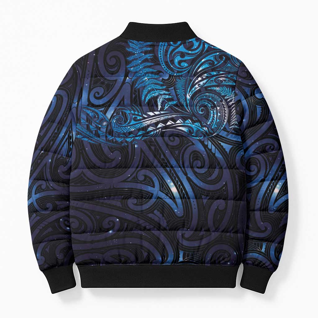 New Zealand New Year-Matariki Bomber Puffer Jacket Aotearoa Maori Tattoo Galaxy Sky LT03 - Polynesian Pride