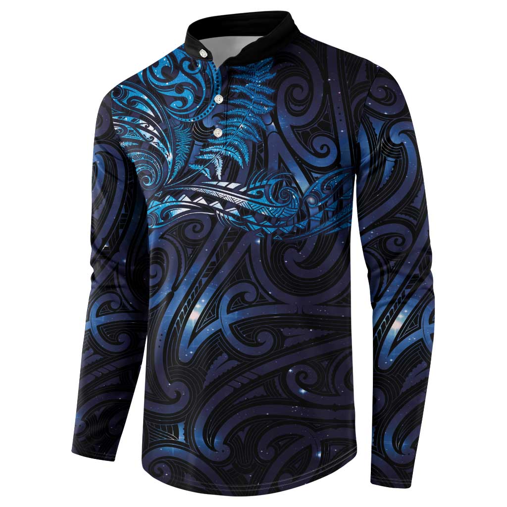 New Zealand New Year-Matariki Button Sweatshirt Aotearoa Maori Tattoo Galaxy Sky LT03 - Polynesian Pride