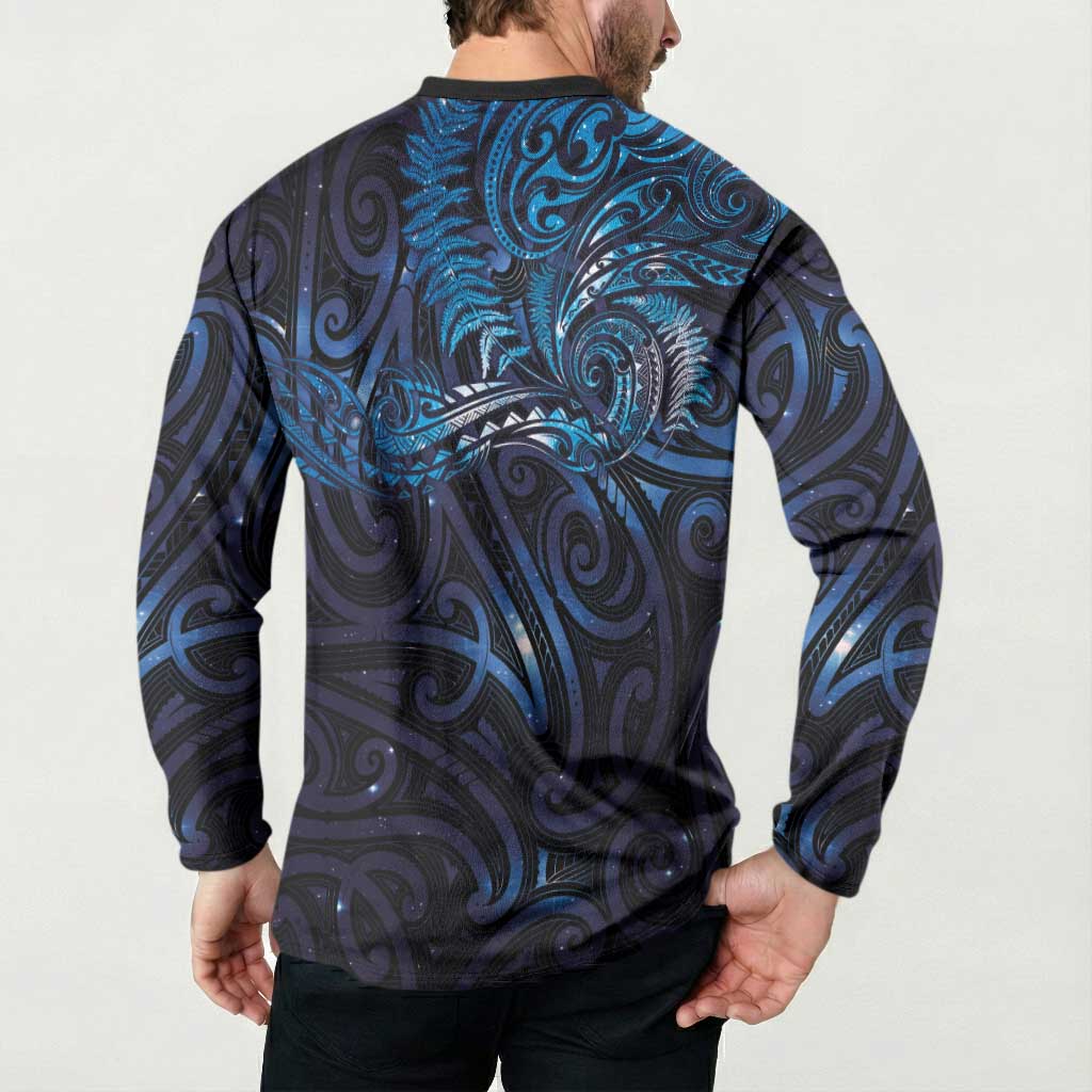 New Zealand New Year-Matariki Button Sweatshirt Aotearoa Maori Tattoo Galaxy Sky LT03 - Polynesian Pride
