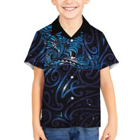 New Zealand New Year-Matariki Family Matching Long Sleeve Bodycon Dress and Hawaiian Shirt Aotearoa Maori Tattoo Galaxy Sky