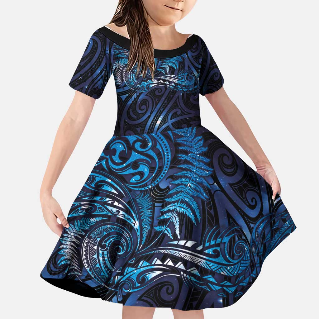 New Zealand New Year-Matariki Family Matching Mermaid Dress and Hawaiian Shirt Aotearoa Maori Tattoo Galaxy Sky