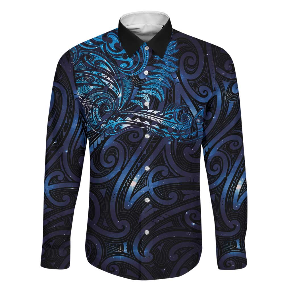 New Zealand New Year-Matariki Family Matching Off Shoulder Maxi Dress and Hawaiian Shirt Aotearoa Maori Tattoo Galaxy Sky