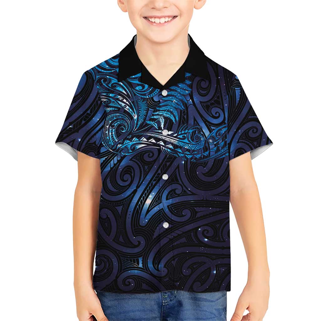 New Zealand New Year-Matariki Family Matching Off Shoulder Maxi Dress and Hawaiian Shirt Aotearoa Maori Tattoo Galaxy Sky