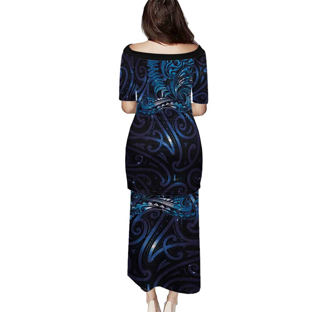 New Zealand New Year-Matariki Family Matching Puletasi and Hawaiian Shirt Aotearoa Maori Tattoo Galaxy Sky
