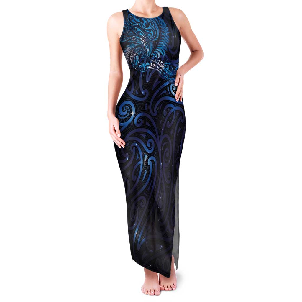 New Zealand New Year-Matariki Family Matching Tank Maxi Dress and Hawaiian Shirt Aotearoa Maori Tattoo Galaxy Sky