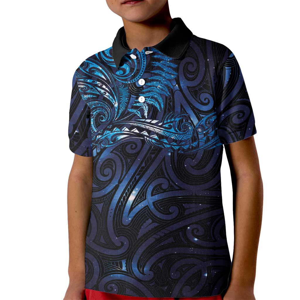 New Zealand New Year-Matariki Kid Polo Shirt Aotearoa Maori Tattoo Galaxy Sky LT03 Kid Multicolor - Polynesian Pride