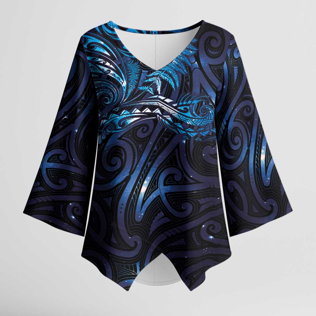 New Zealand New Year-Matariki Kimono Sleeve Blouse Aotearoa Maori Tattoo Galaxy Sky LT03 Female Multicolor - Polynesian Pride